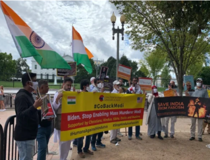 وائٹ ہاؤس کے سامنے نریندر مودی کے خلاف مظاہرہ