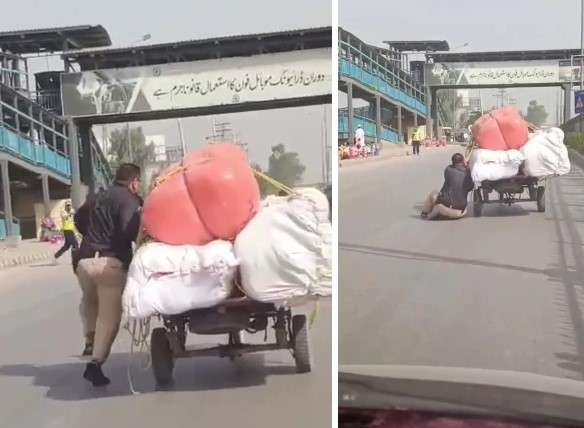 پولیس اہلکار کو ہیرو بننا مہنگا پڑگیا، گاڑی سے لٹکے ہوئے سڑک پر گھسیٹنے کی ویڈیو وائرل