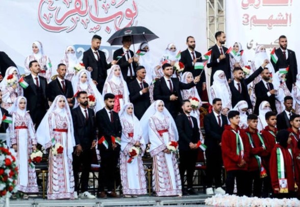 غزہ میں طویل دُکھوں کے بعد خوشی کا موقع؛ 54 جوڑوں کی اجتماعی شادی