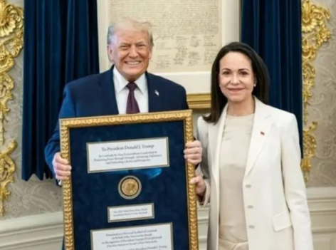 وینزویلا کی اپوزیشن رہنما ماریا کورینا ماچاڈو نے اپنا نوبیل امن انعام امریکی صدر ٹرمپ کو پیش کر دیا