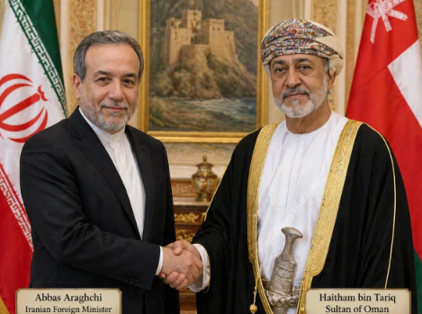 سلطان عمان اور ایرانی وزیر خارجہ عباس عراقچی کی مسقط میں اہم ملاقات