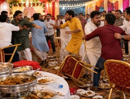 مٹن کی جگہ چکن رکھنے پر شادی کی تقریب میں گھونسے چل گئے، 12 زخمی