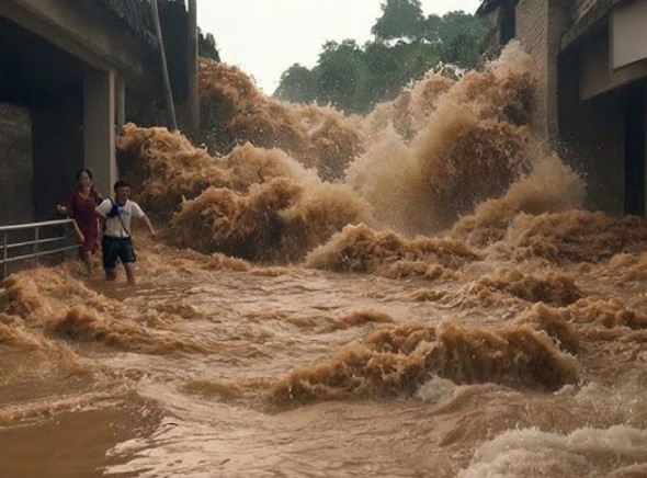 Raging flood